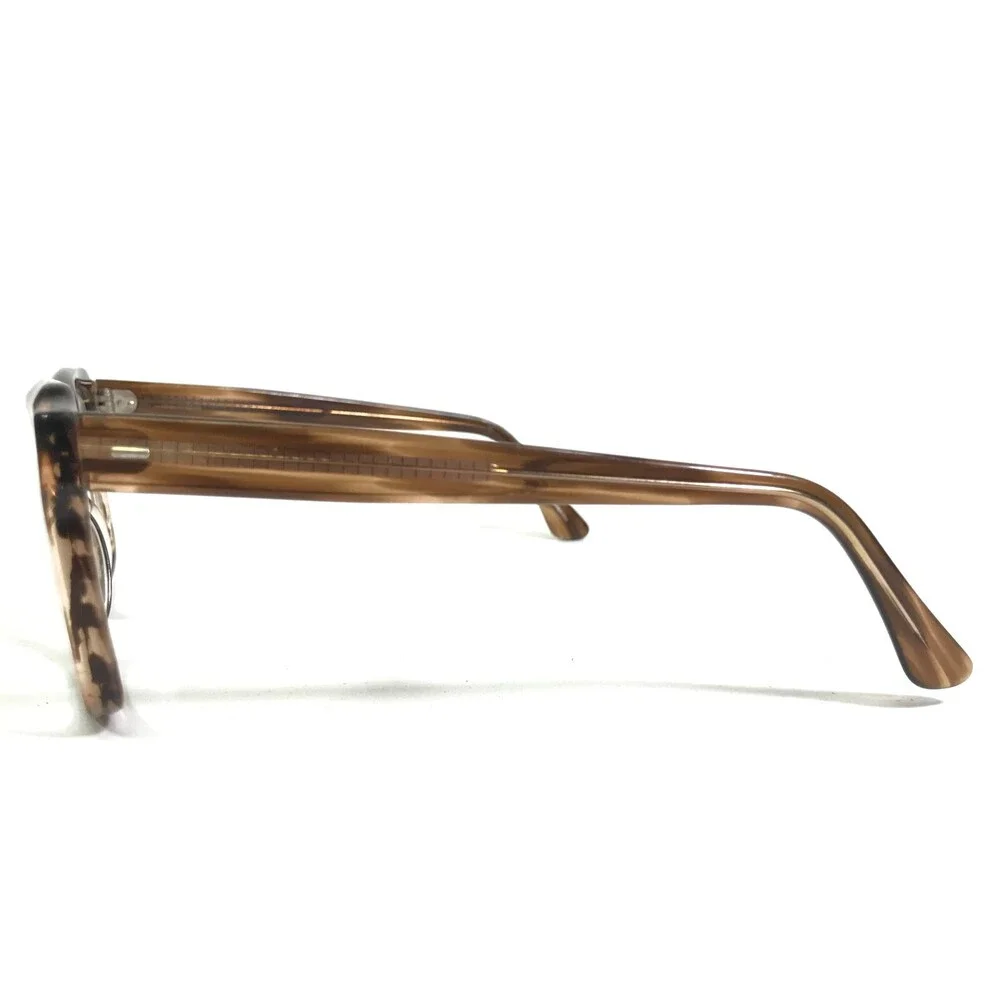 Vintage Darin Eyeglasses Frames Striped Brown Horn Square Thick Rim 51-18-135